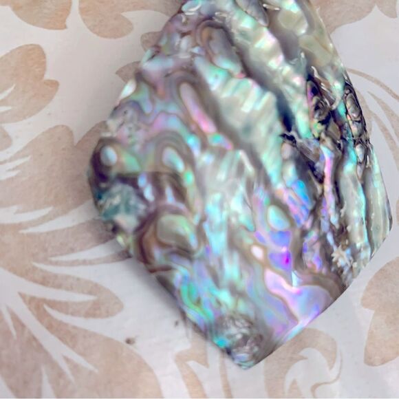 Abalone Shell Pendant Necklace Shells - Seed Beads - Black Stone Also Bracelet - Picture 4 of 10